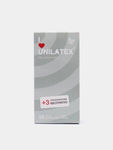 Презервативы Unilatex Ribbed/ребристые, 12 шт. + 3 шт. в подарок