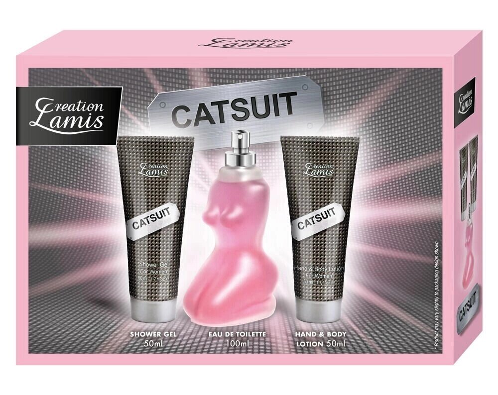Подарочный набор из 3х предметов "Catsuit" для женщин (туалетная вода, лосьон для тела и гель для душа) от компании Секс шоп "More Amore" - фото 1