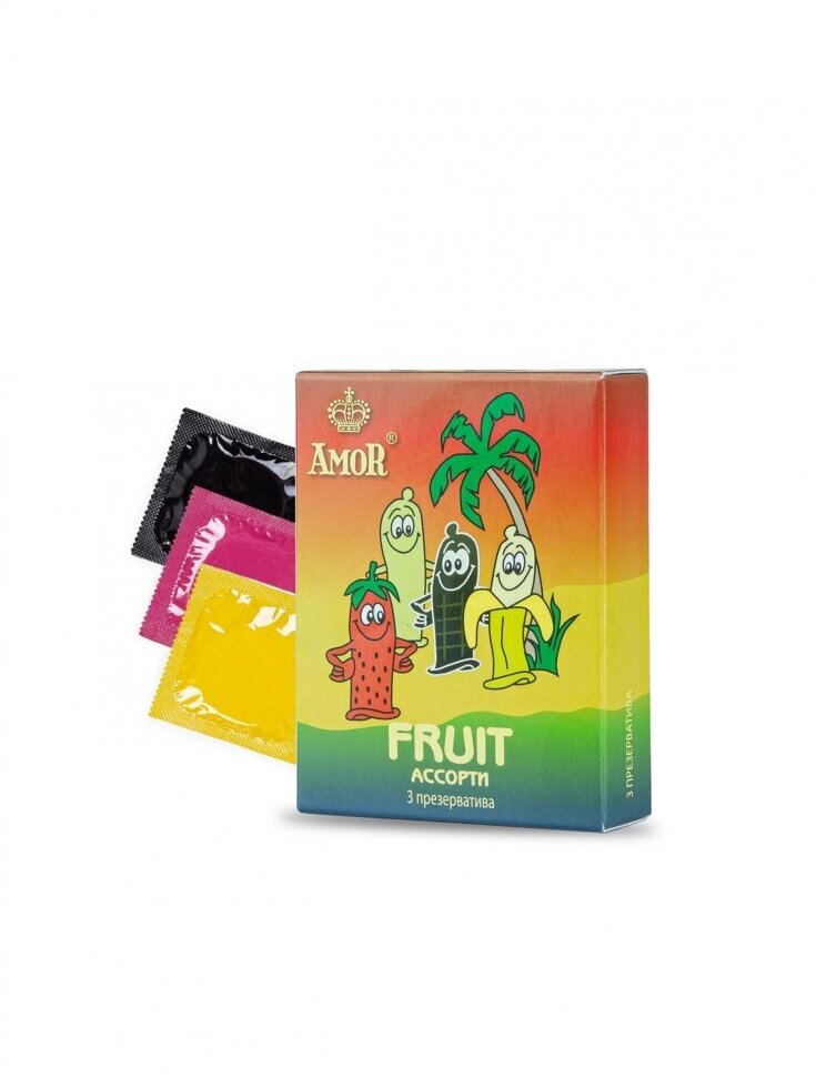 Презервативы AMOR FRUIT (фруктовые) Яркая линия, 3 шт. от компании Секс шоп "More Amore" - фото 1