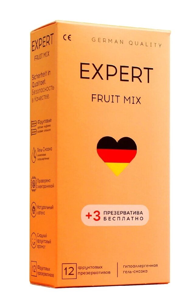 Презервативы EXPERT FRUIT MIX № 12+3 (с фруктовым ароматом), 12+3 шт. от компании Секс шоп "More Amore" - фото 1