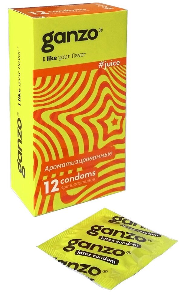 Презервативы GANZO JUICE № 12 (цветные ароматизированные) от компании Секс шоп "More Amore" - фото 1