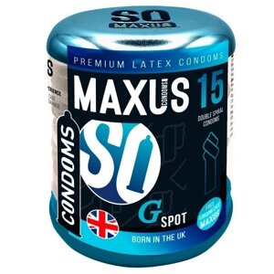 Презервативы гладкие, двойная спираль MAXUS G Spot 15 шт.