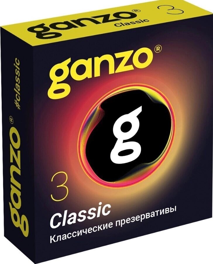 Презервативы классические Ganzo Classic (Black Edition) 3шт. от компании Секс шоп "More Amore" - фото 1