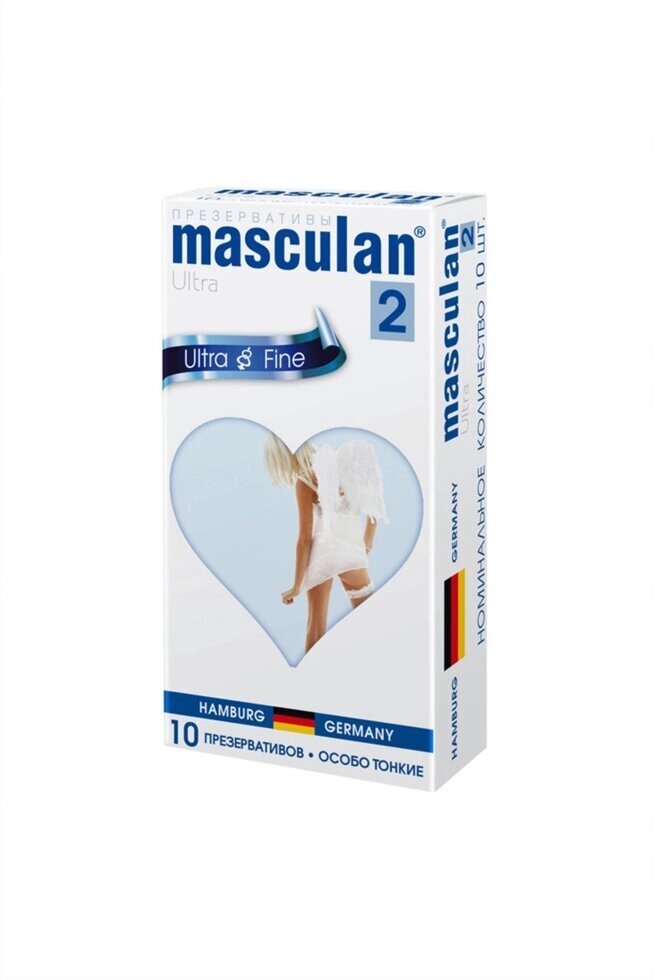 Презервативы Masculan, ultra 2, особо тонкие, 19 см, 5,3 см, 10 шт. ( Ultra Fine № 10) от компании Секс шоп "More Amore" - фото 1