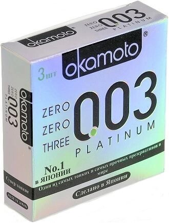 ПРЕЗЕРВАТИВЫ "OKAMOTO" PLATINUM №3 (супертонкие классической формы) от компании Секс шоп "More Amore" - фото 1