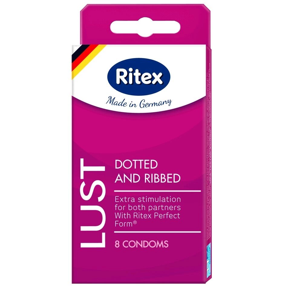 Презервативы Ritex LUST №8 рифленые с пупырышками 19 см. от компании Секс шоп "More Amore" - фото 1