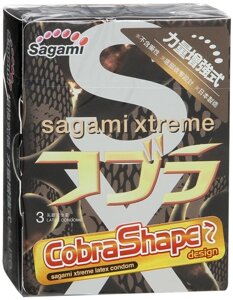 Презервативы SAGAMI Cobra 3шт. конусообразные супер облегающие