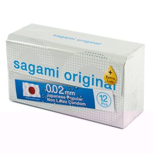 Презервативы SAGAMI Original 002 EXTRA LUB полиуретановые 12 шт.