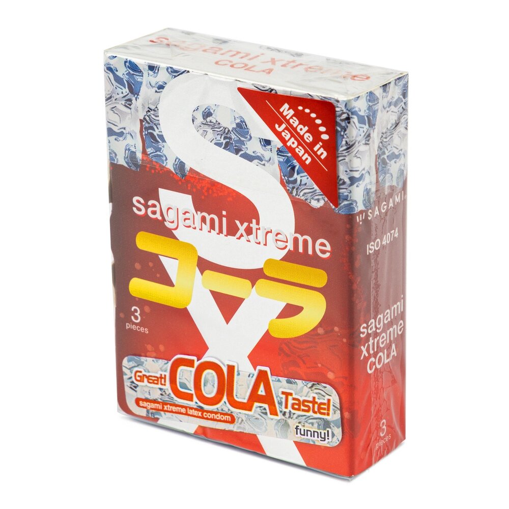 Презервативы SAGAMI Xtreme Cola 3шт. латексные со вкусом колы от компании Секс шоп "More Amore" - фото 1