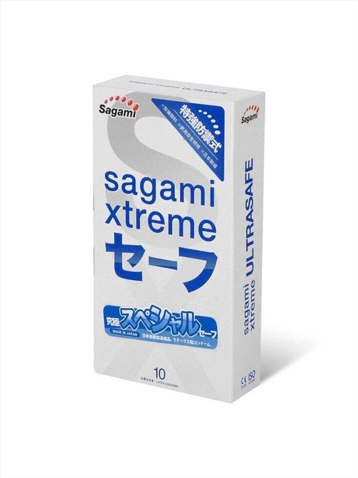 Презервативы Sagami Xtreme Ultrasafe 10шт. латексные с двойным количеством смазки от компании Секс шоп "More Amore" - фото 1