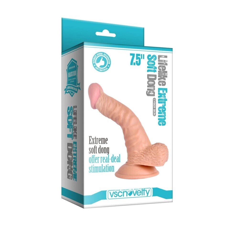 Реалистичный фаллоимитатор Soft dong на присоске (19 см.) от компании Секс шоп "More Amore" - фото 1