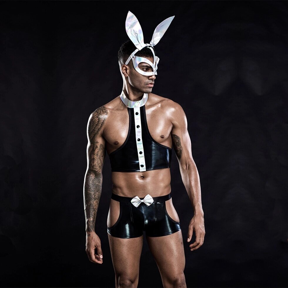 Ролевой костюм "RABBIT MAN" (хвостик, маска, топ, трусики) от компании Секс шоп "More Amore" - фото 1