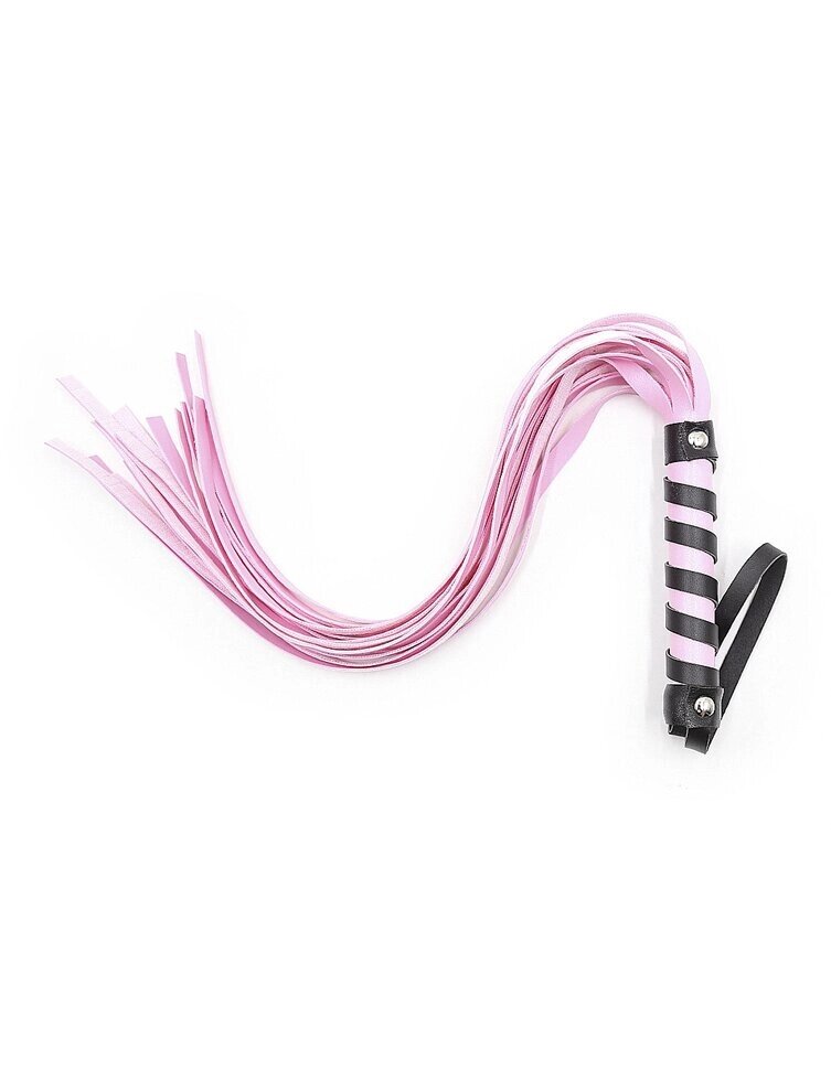 Розовая плеть с розово-черной ручкой от компании Секс шоп "More Amore" - фото 1