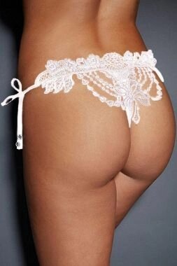 Сексуальные ажурные стринги, белые от компании Секс шоп "More Amore" - фото 1
