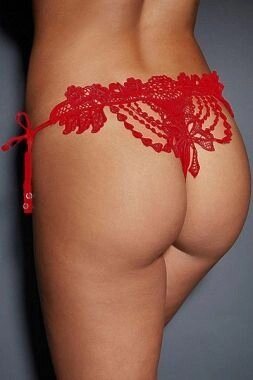 Сексуальные ажурные стринги, красные от компании Секс шоп "More Amore" - фото 1