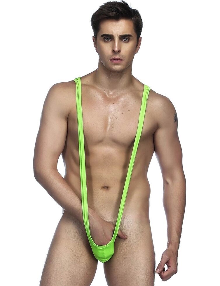 Слингшот-бикини мужской зеленый (размер S) от компании Секс шоп "More Amore" - фото 1
