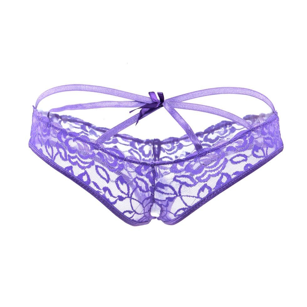 Стринги с доступом Purple Bow (3XL) от компании Секс шоп "More Amore" - фото 1