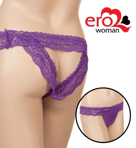 Трусики кружевные цвет фиолетовый, разм. S/L от компании Секс шоп "More Amore" - фото 1
