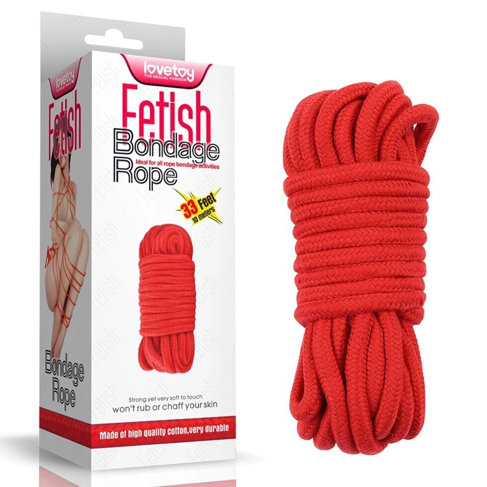 Верёвка для бондажа (10 м., красная) от компании Секс шоп "More Amore" - фото 1