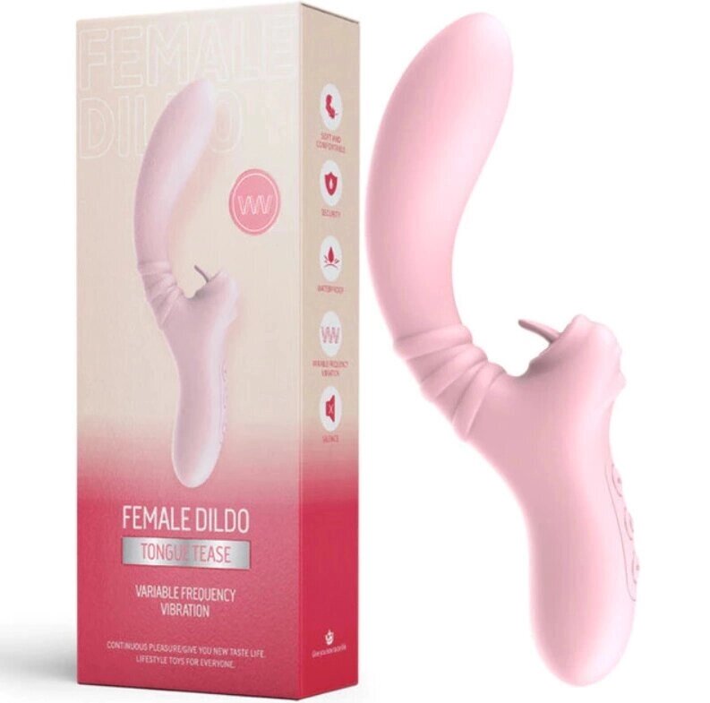 Вибратор Female dildo с клиторальной стимуляцией розовый от компании Секс шоп "More Amore" - фото 1