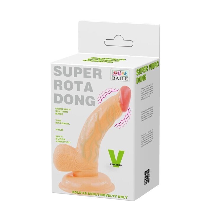 Вибратор-реалистик на присоске Super Rota Dong (14,5*3,2 см) от компании Секс шоп "More Amore" - фото 1