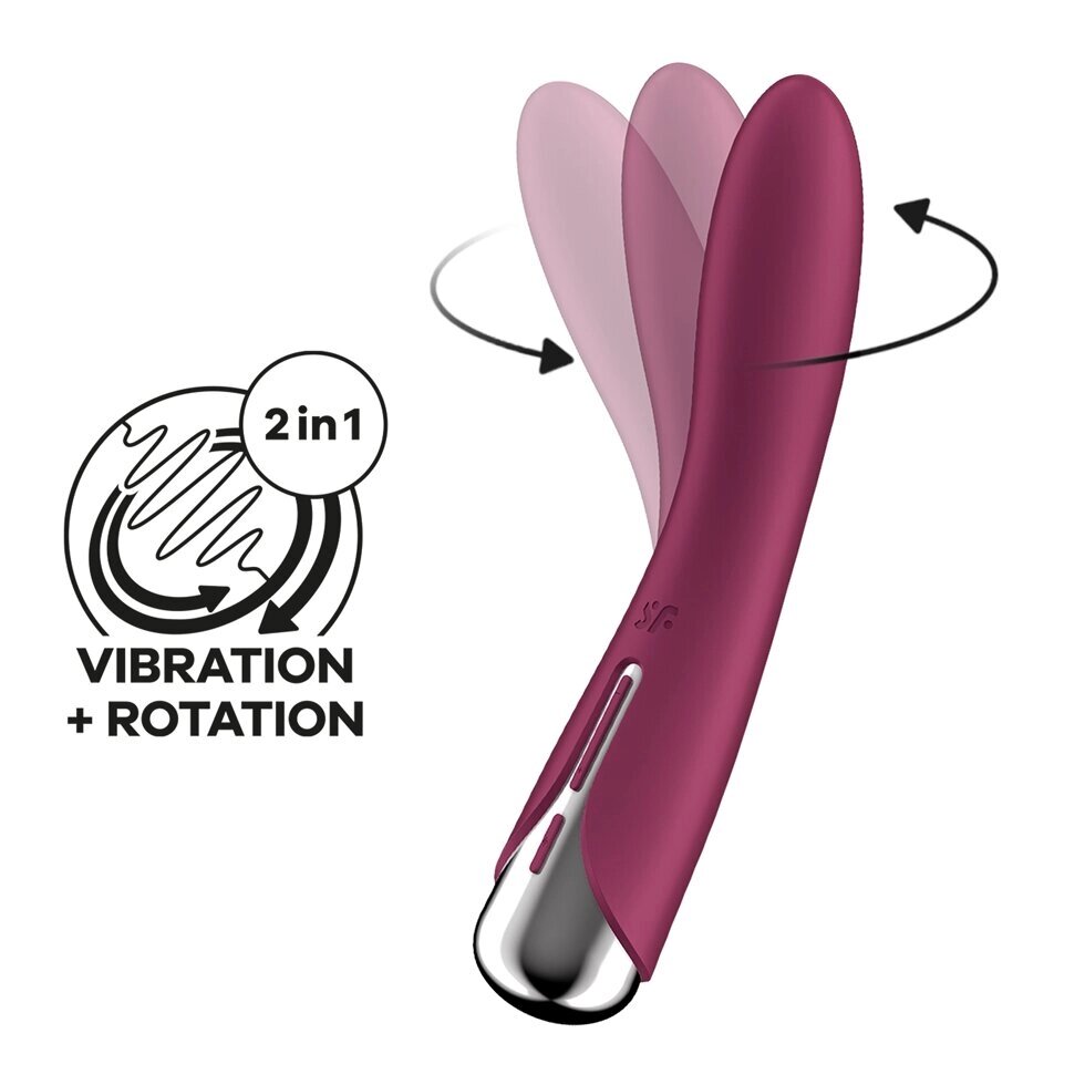 Вибратор с функцией вращения Satisfyer Spinning Vibe 1 красный от компании Секс шоп "More Amore" - фото 1