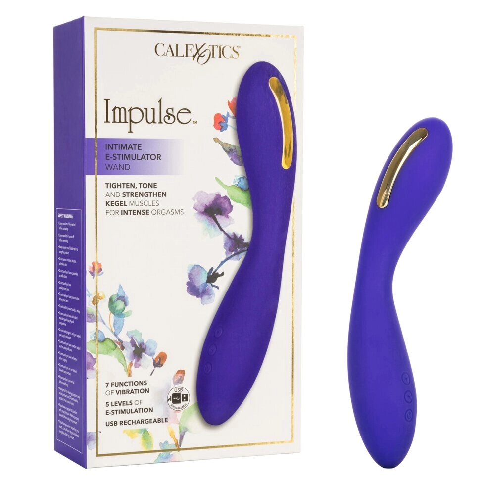 Вибромассажер с электростимуляцией Impulse Intimate E-Stimulator Wand от Calexotics от компании Секс шоп "More Amore" - фото 1