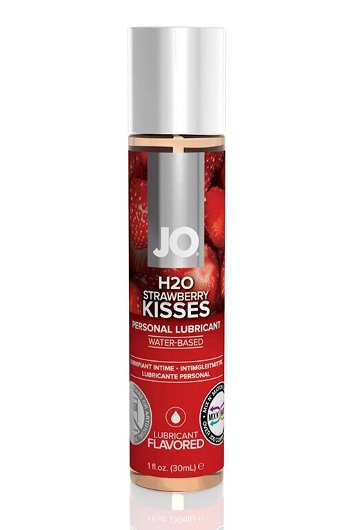 Вкусовой лубрикант "Клубника" JO Flavored Strawberry Kiss 30 мл. от компании Секс шоп "More Amore" - фото 1