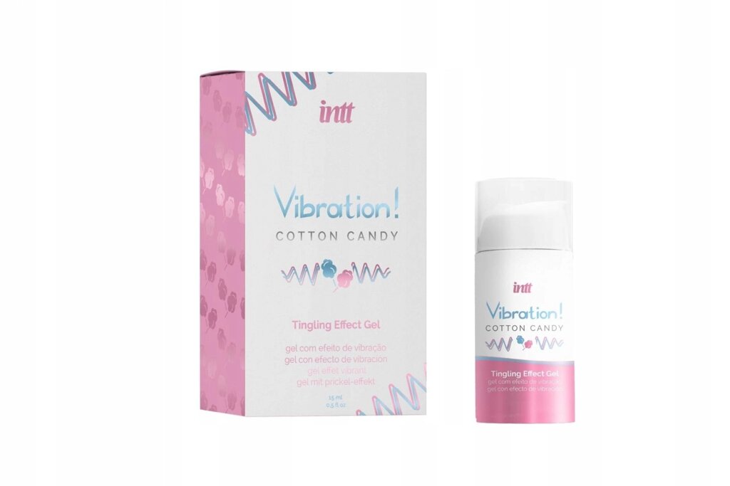 Возбуждающий гель с эффектом вибрации Vibration! Cotton candy (15 мл.) от INTT от компании Секс шоп "More Amore" - фото 1