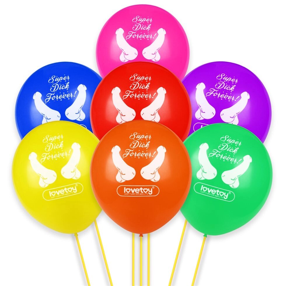 Воздушные шарики Super Dick Forever (с фаллосами) 7 шт. от компании Секс шоп "More Amore" - фото 1
