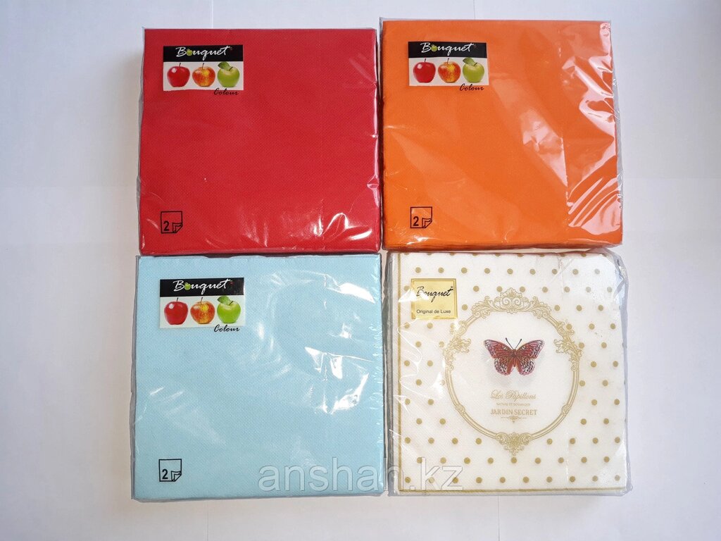 Банкетные однотонные салфетки, разные цвета от компании ИП Оптовая компания Anshah - фото 1