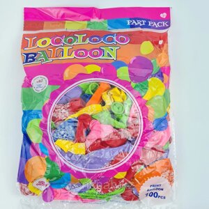 Цветные гелиевые шары, с рисунком, 100 шт