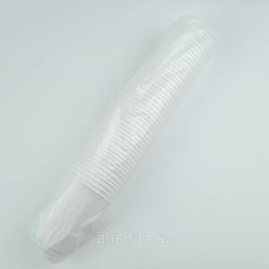Одноразовые пластиковые стаканы, белые, 300 мл