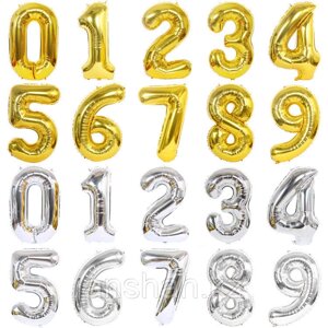 Фольгированные шары в форме цифр, золото-серебро, 0-9 в Алматы от компании ИП Оптовая компания Anshah