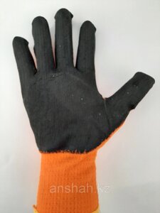 Плотные прорезиненные перчатки 300#оранжевые