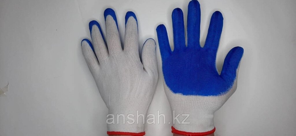Прорезиненные перчатки оранжевые (синие) эконом (960 шт) Примерный вес коробки 12кг размер 80см80см30см от компании ИП Оптовая компания Anshah - фото 1