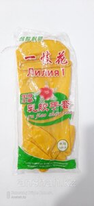 Резиновые перчатки "Лилия 1", жёлтые и бежевые