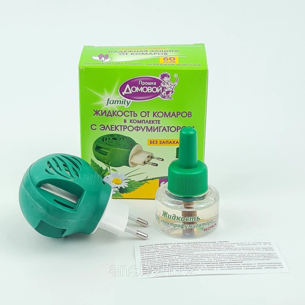 Жидкость от комаров, в комплекте с электрофумигатором Family "Домовой" от компании ИП Оптовая компания Anshah - фото 1