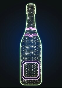 Новогодняя декорация Бутылка шампанского - MS 20