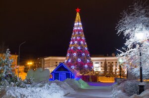 Уличная искусственная ствольная Елка Альпийская (хвоя-леска), высотой 9 м