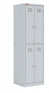 Четырехсекционный металлический шкаф для одежды ШРМ-24