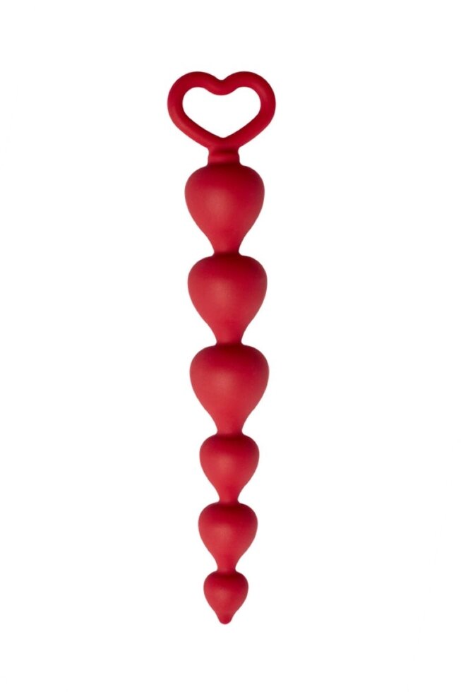 Анальная цепочка Heart Ray, диаметр до 2,5 см, длина 17,5 см , цвет бордовый от компании Оптовая компания "Sex Opt" - фото 1