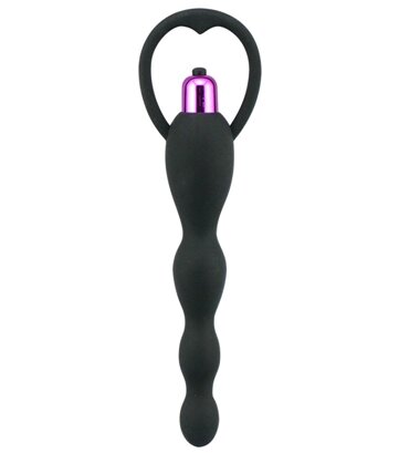 Анальная цепочка из силикона, чёрная от компании Оптовая компания "Sex Opt" - фото 1