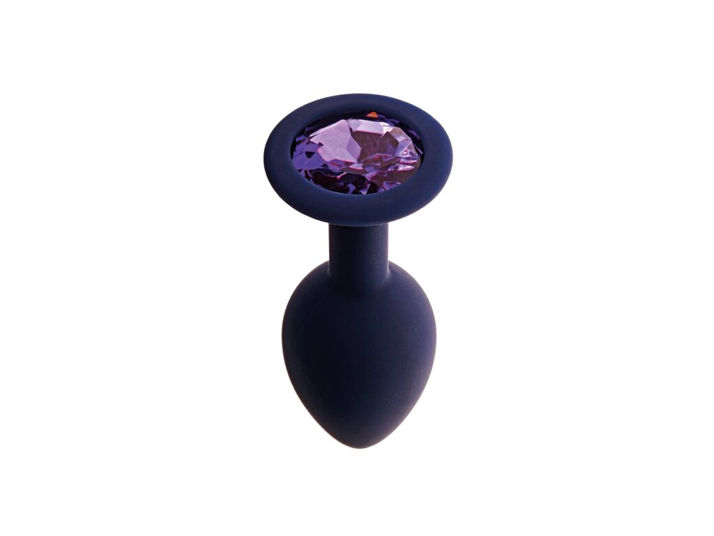 Анальная пробка с кристаллом Gamma, цвет Черничный + фиолетовый кристалл  (CORE) (L) от компании Оптовая компания "Sex Opt" - фото 1