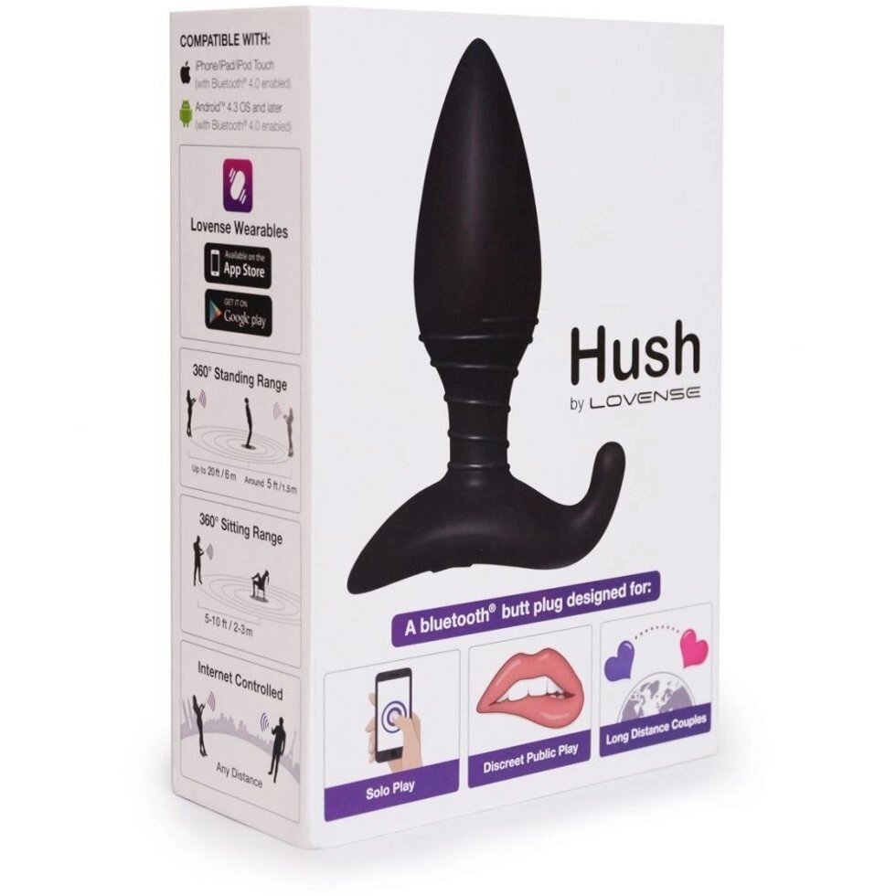 Анальная пробка со смарт-приложением Lovense Hush второго поколения (маленькая 38*120мм) от компании Оптовая компания "Sex Opt" - фото 1