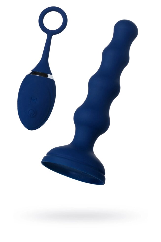 Анальная вибровтулка с пультом ДУ "O'PLAY UNICO" (силикон, синий, 15,5 см.) от компании Оптовая компания "Sex Opt" - фото 1