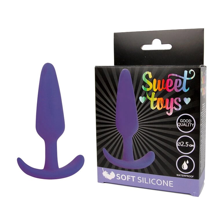Аналная втулка Sweet toys фиолетовая (9,5*2,5) от компании Оптовая компания "Sex Opt" - фото 1