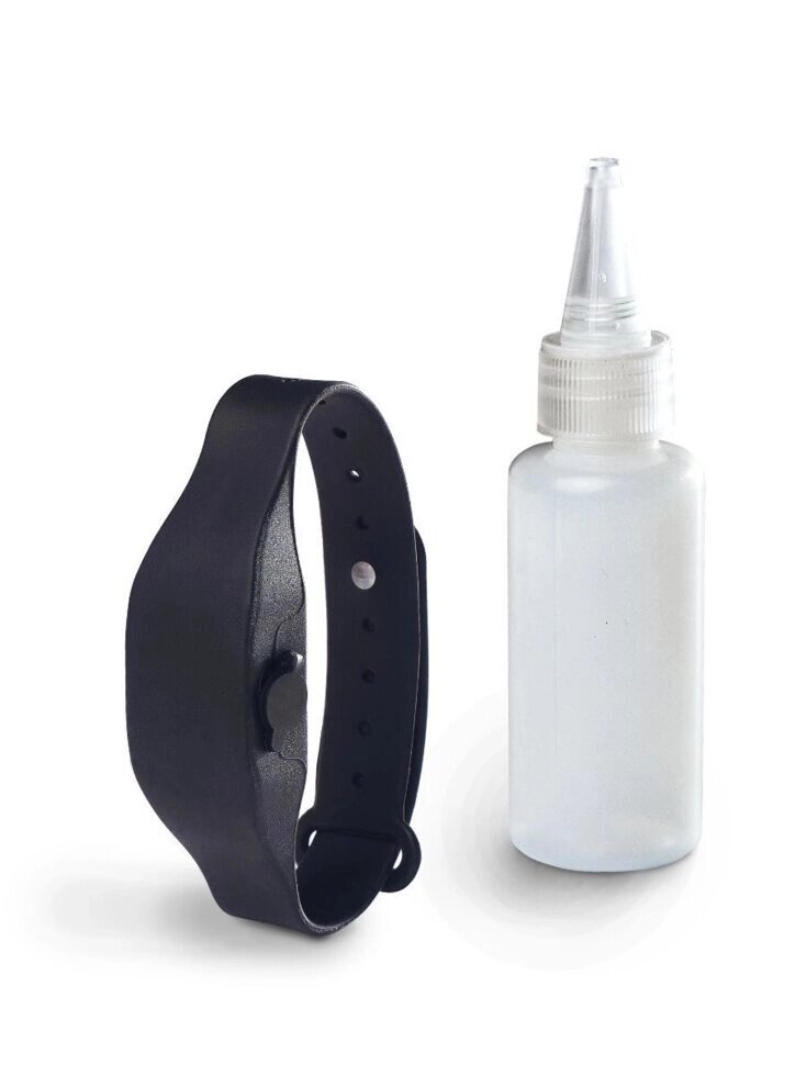 Антисептический браслет для рук с дозатором - черный от компании Оптовая компания "Sex Opt" - фото 1