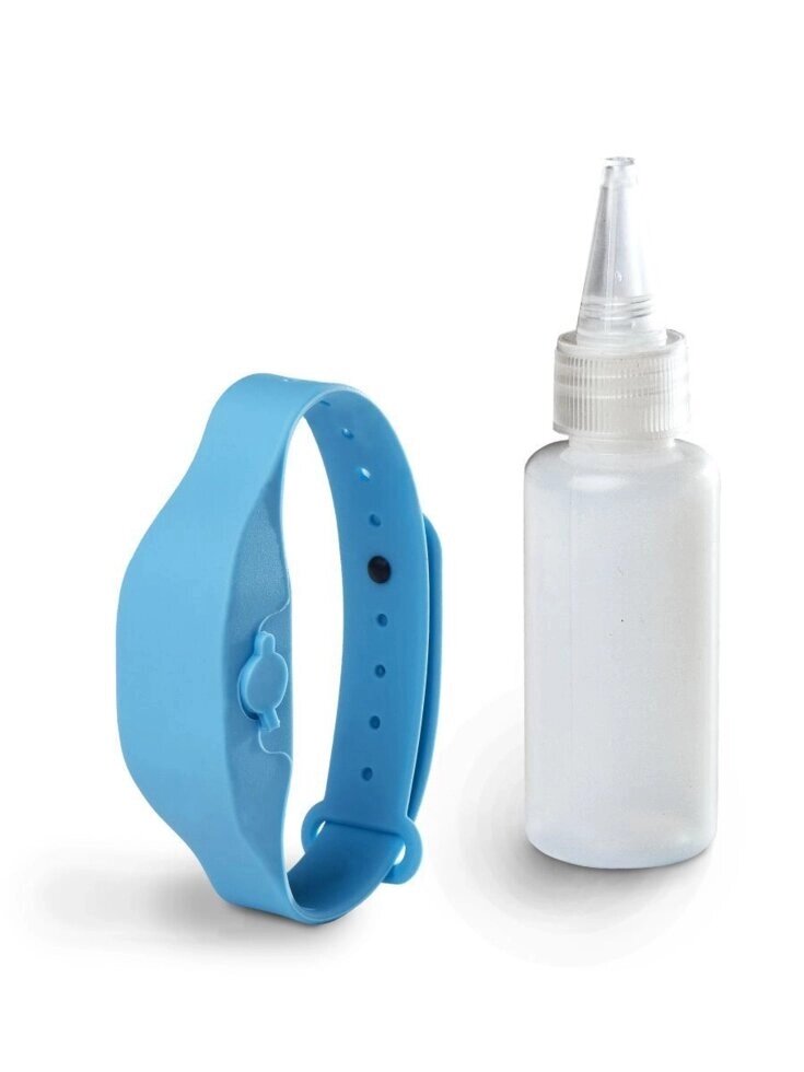 Антисептический браслет для рук с дозатором - голубой от компании Оптовая компания "Sex Opt" - фото 1