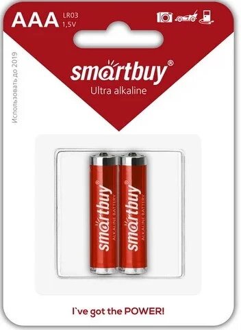 Батарейка Smartbuy ААА, алкалиновая  (LR03-2BL) - блистер, 2 шт. от компании Оптовая компания "Sex Opt" - фото 1